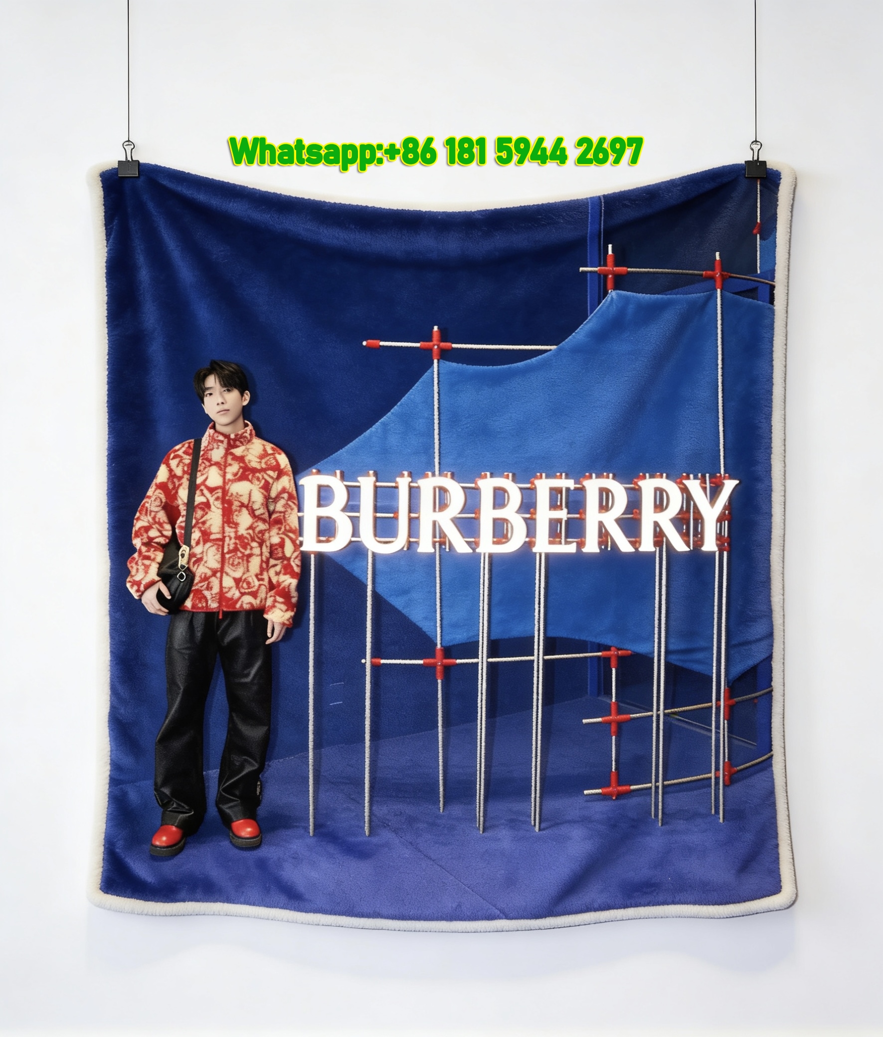 Burberry Event Print Flannel Fleece Sofa Throw Blanket B264